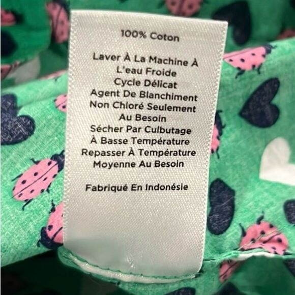 Talbots green lady bug hearts button down cotton long sleeve top size LP - Picture 8 of 8